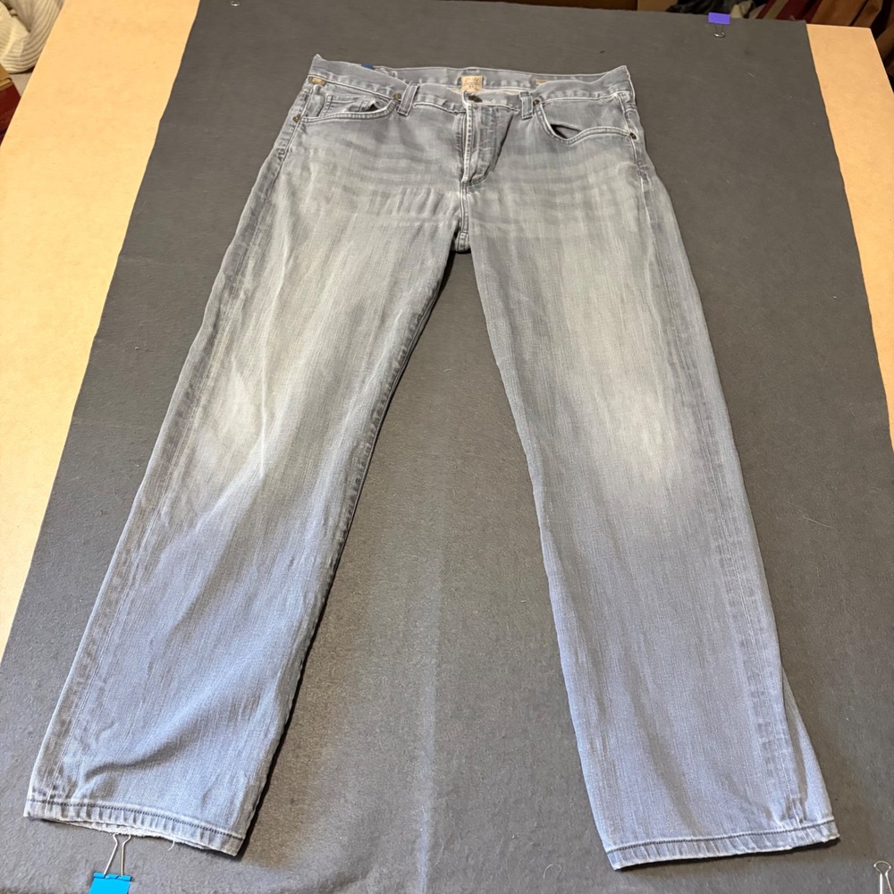 Citizens of Humanity Straight Leg Jeans Mens Size 34 Grey Faded Cotton Relaxed